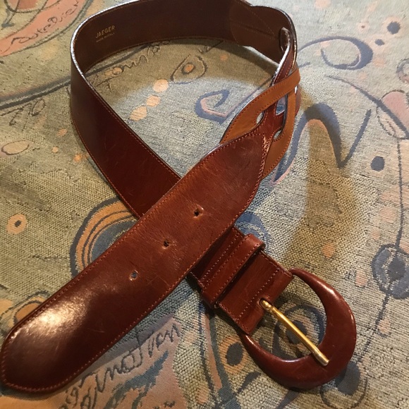 ——-SOLD————JAEGER LEATHER BELT MADE IN ITALY - Picture 4 of 9